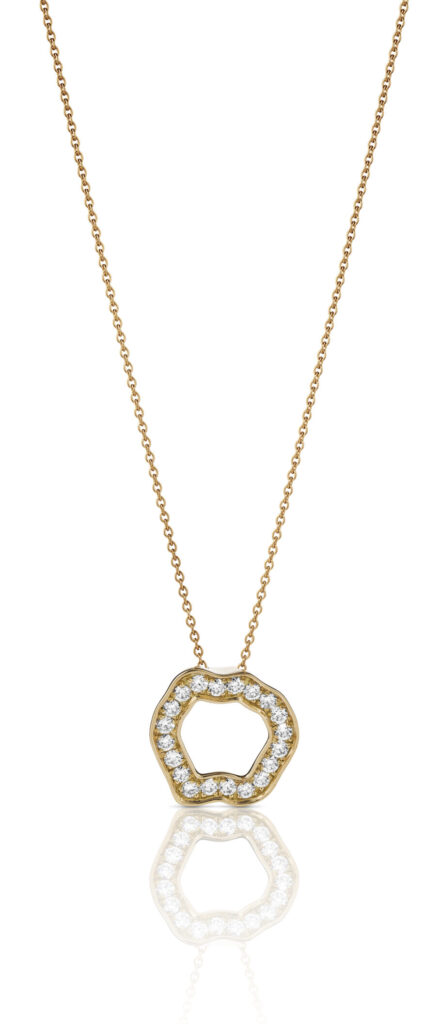 Rosé gouden collier met diamanten