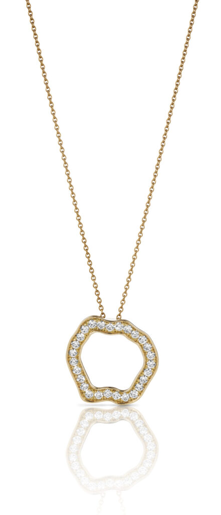 Rosé gouden collier met diamanten