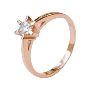rosé gouden ring -diamant