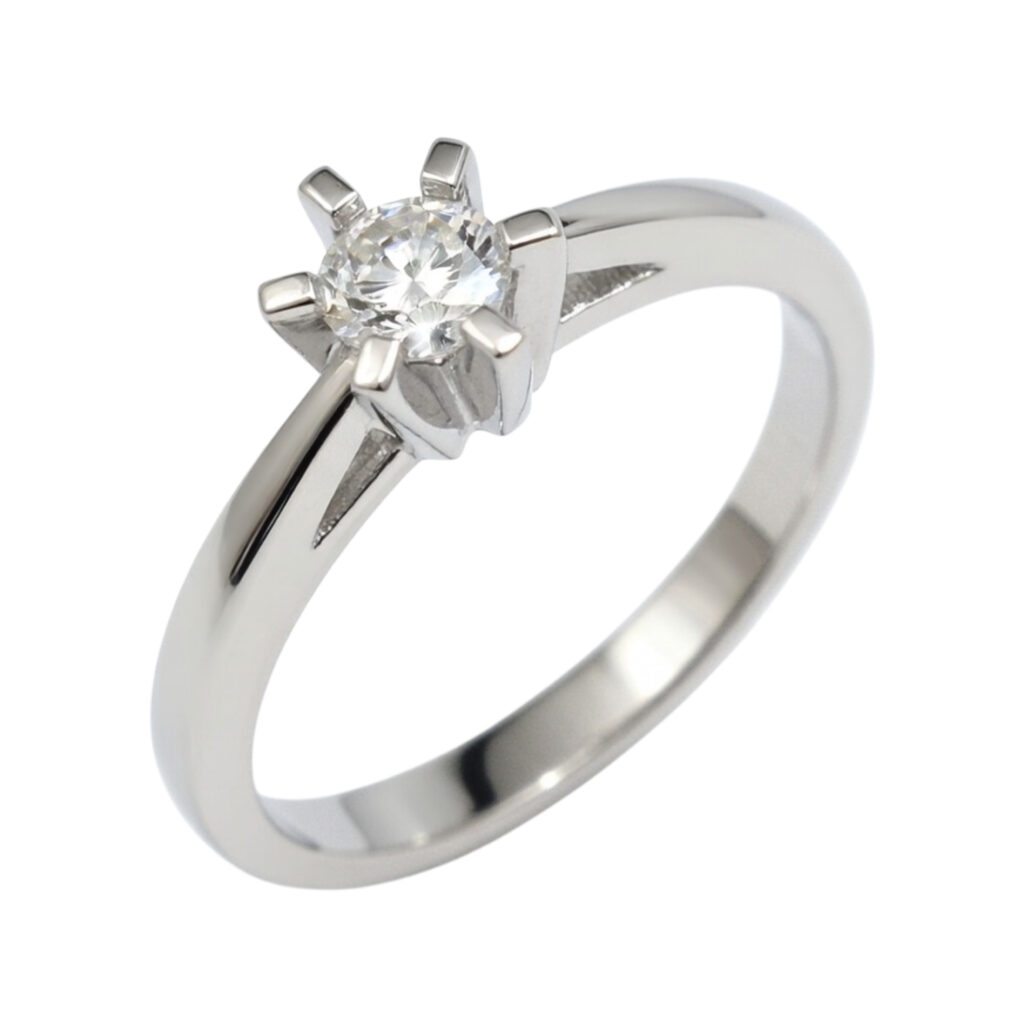 wit gouden solitaire ring - diamant