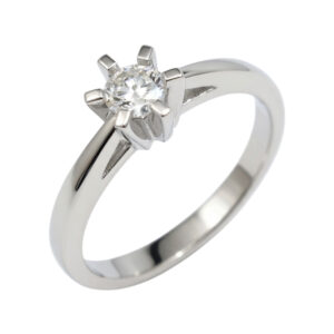 wit gouden solitaire ring - diamant