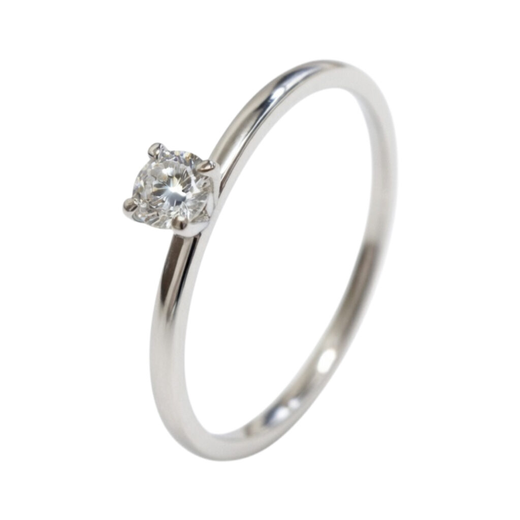 wit gouden ring - solitair diamant