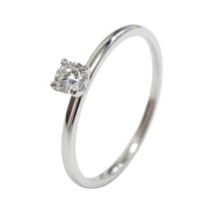 wit gouden ring - solitair diamant