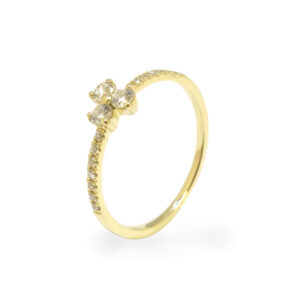 Geel gouden ring met diamanten