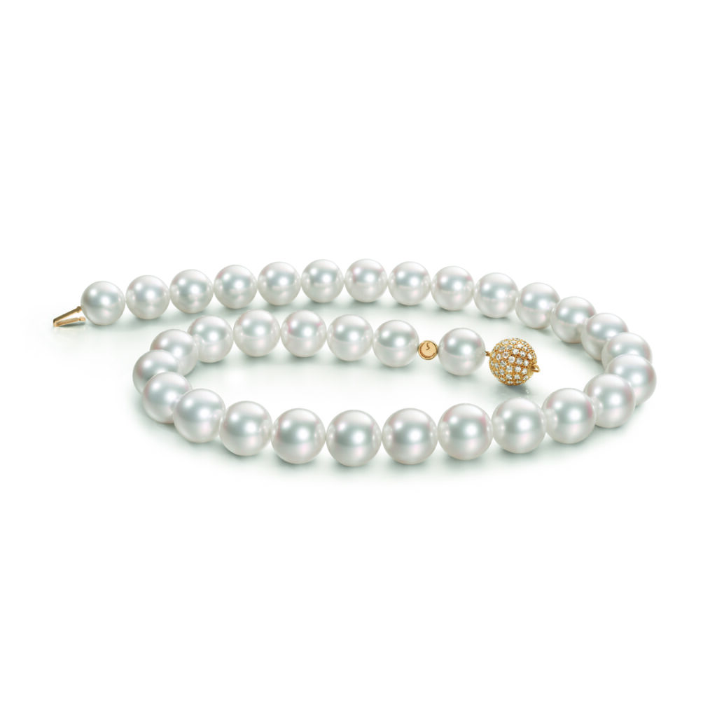 Schoeffel parel collier met diamanten