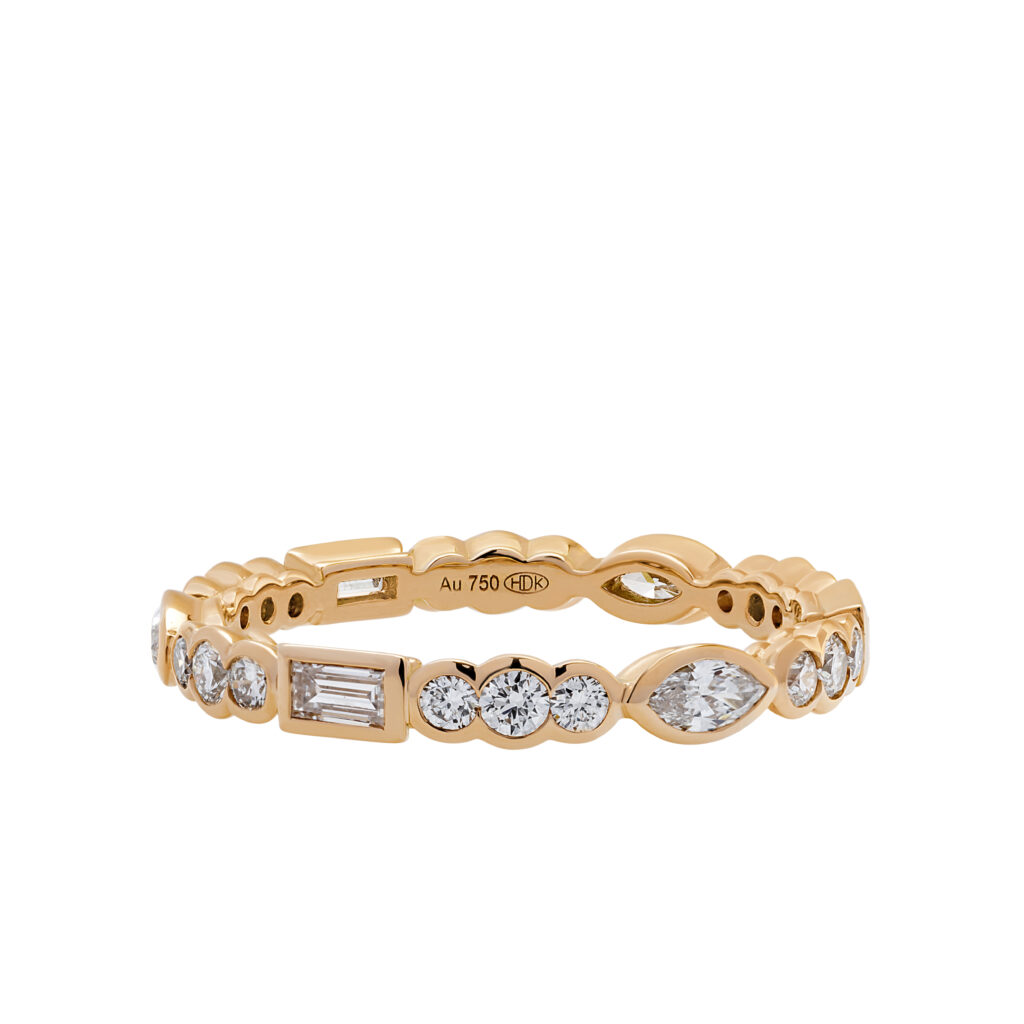 Rosé gouden ring met diamanten