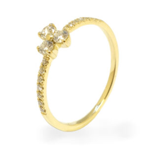 geel gouden ring - diamant