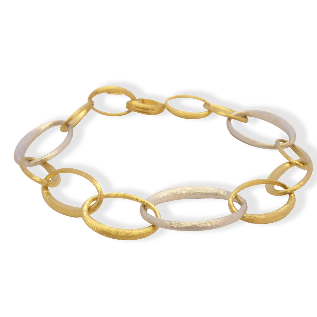 Bicolor armband van wit goud en geel goud