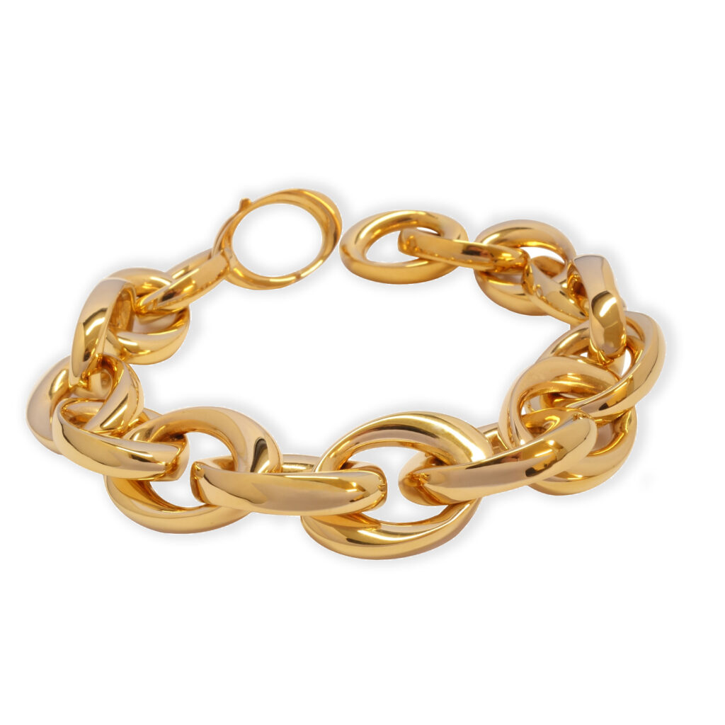 Rosé gouden schakelarmband grote schakels