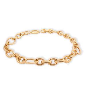 Rosé gouden schakelarmband, 18 karaat, kleine schakels