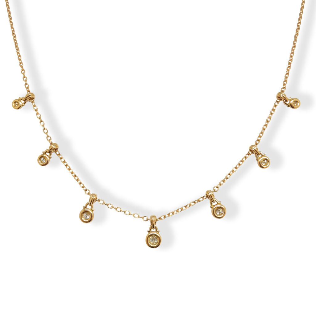 Rosé gouden collier met diamanten