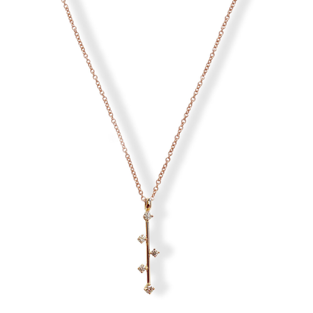 Rosé gouden collier met diamanten