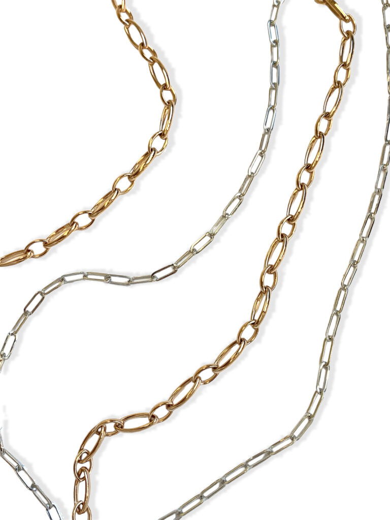 Wit gouden en rosé gouden colliers