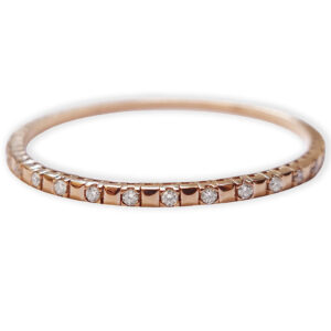 Rosé gouden flexarmband met diamanten