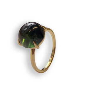 Rosé gouden ring met groene tourmalijn