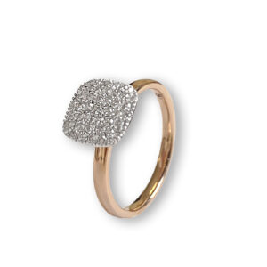 Rosé gouden ring met diamanten, pavé