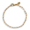 Wit gouden schakelarmband, fijne schakel - Afbeelding 2