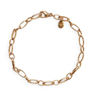 Rosé gouden schakelarmband, fijne schakel