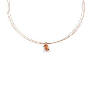 rosé gouden collier met mandarijngranaat