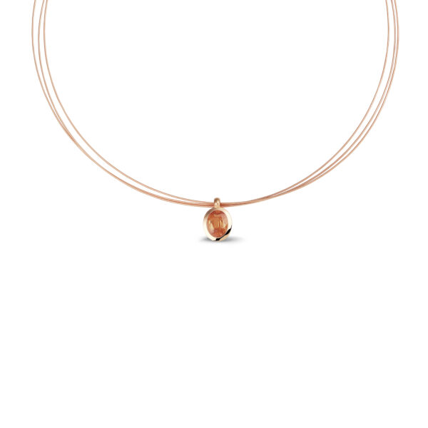 rosé gouden collier met mandarijngranaat