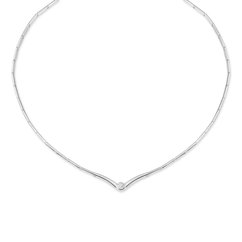 wit gouden collier met diamant
