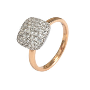 Rosé gouden ring - pave diamant