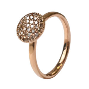 rosé gouden ring met diamanten, pavé