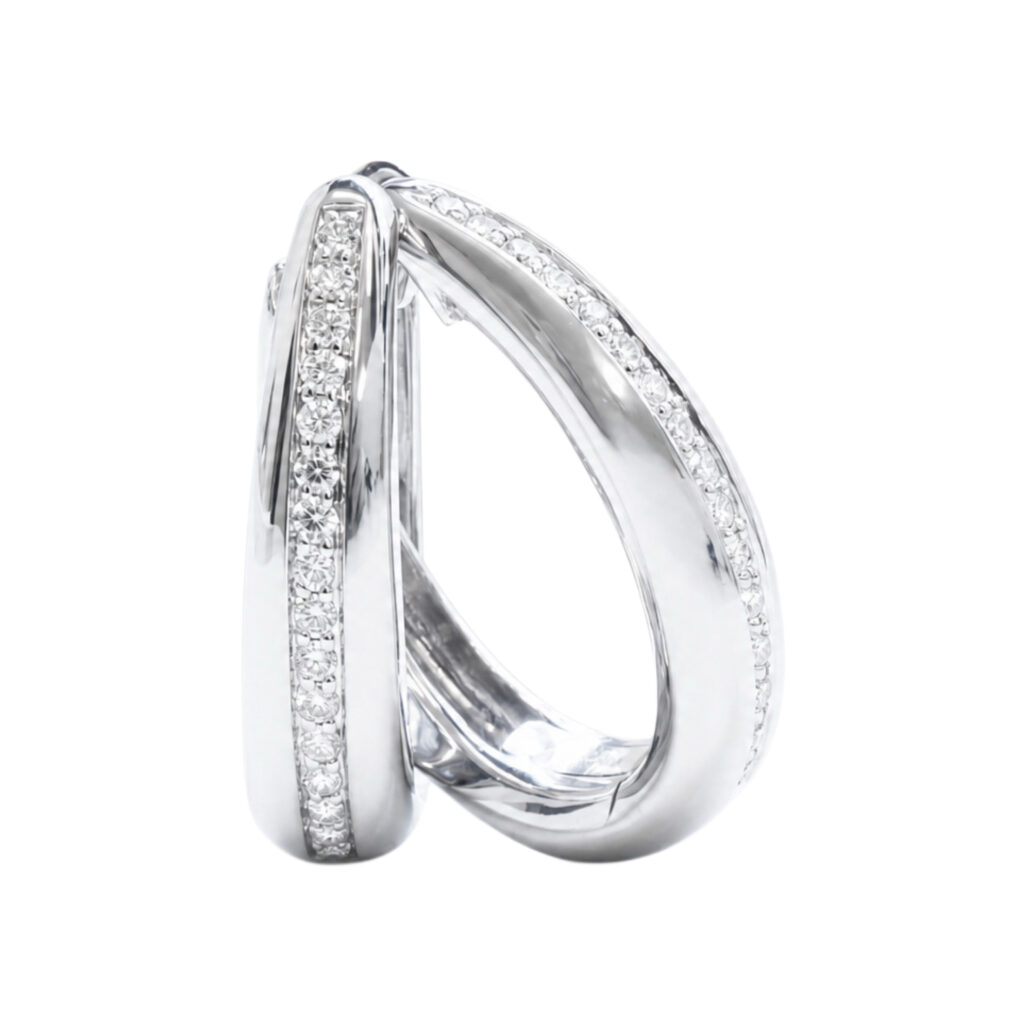 wit gouden creolen met diamanten