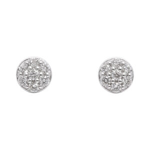 wit gouden oorstekers met diamanten, pavé