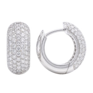wit gouden creolen met diamanten, pavé