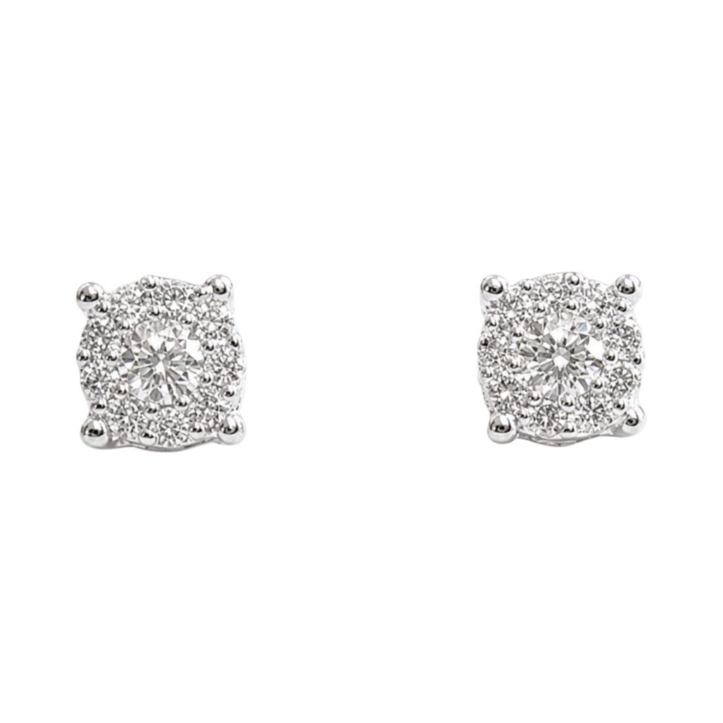 wit gouden oorstekers met diamanten