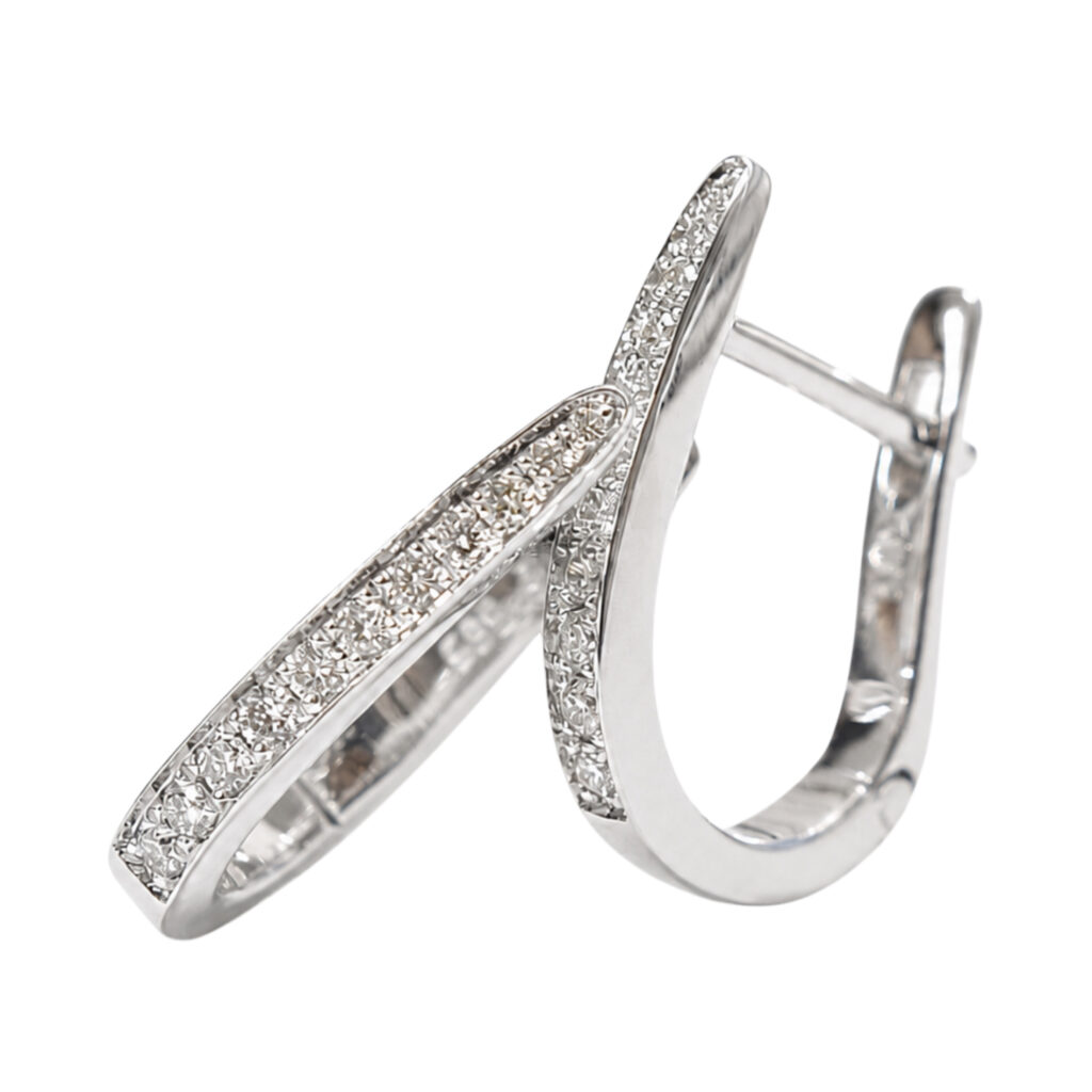 wit gouden creolen met diamanten