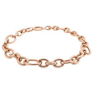 rosé gouden schakelarmband, 18 karaat, kleine schakels