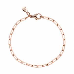 rosé gouden schakelarmband, fijne schakel