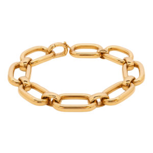 rosé gouden schakelarmband, 18 karaat