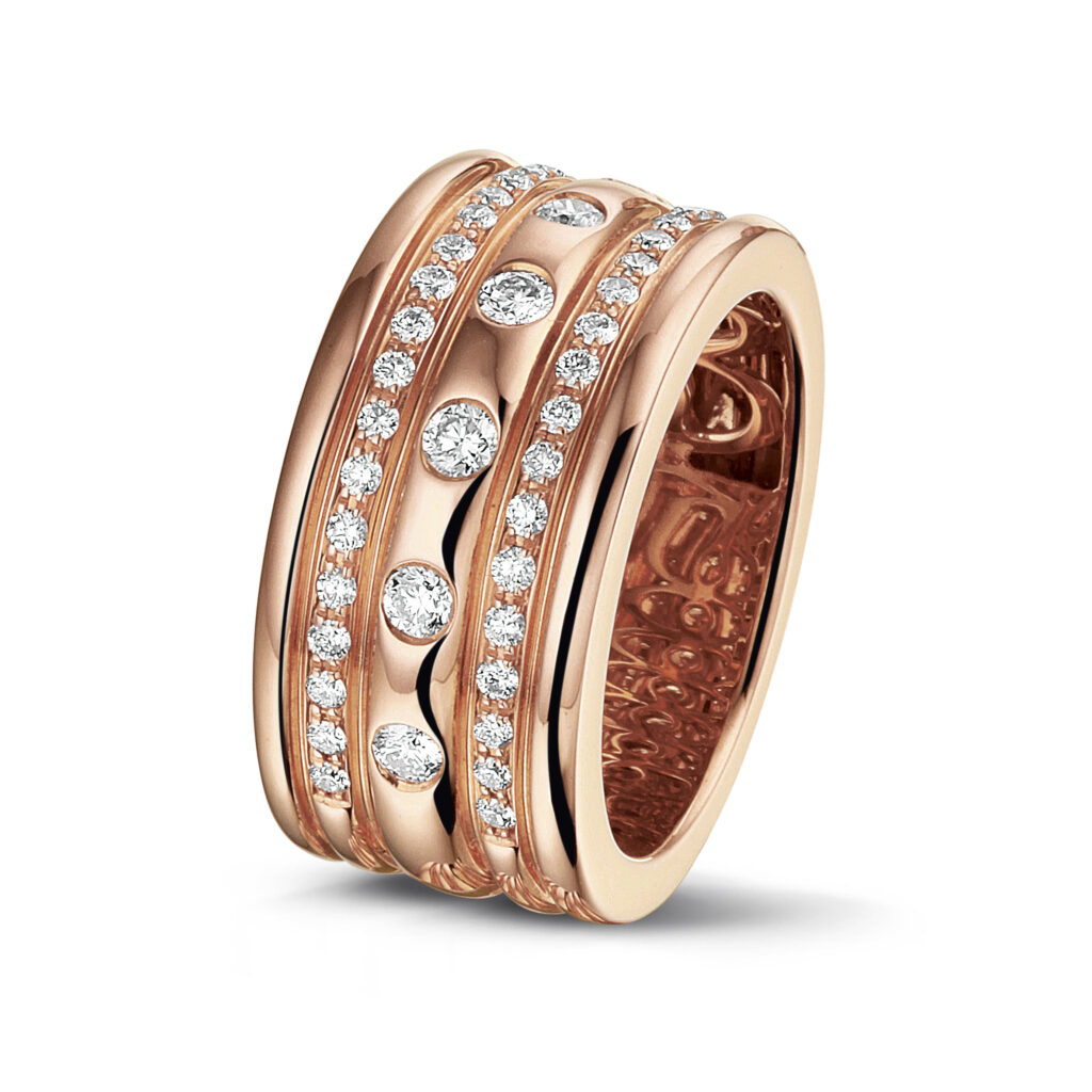 rosé gouden ring met diamanten