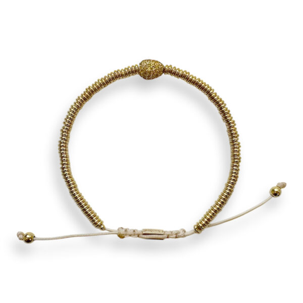 Geel gouden koord armband met gele saffieren