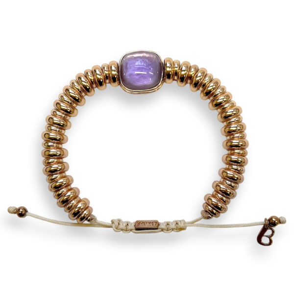 Rose gouden armband met amethist en parelmoer