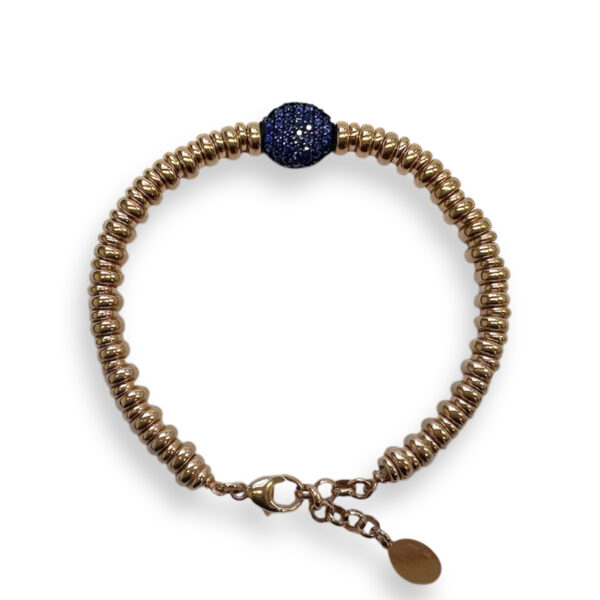 Rose goud vergulde armband met blauwe saffieren