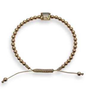 Gouden bolletjes armband met citrien