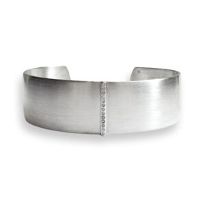 zilveren spang armband met diamanten