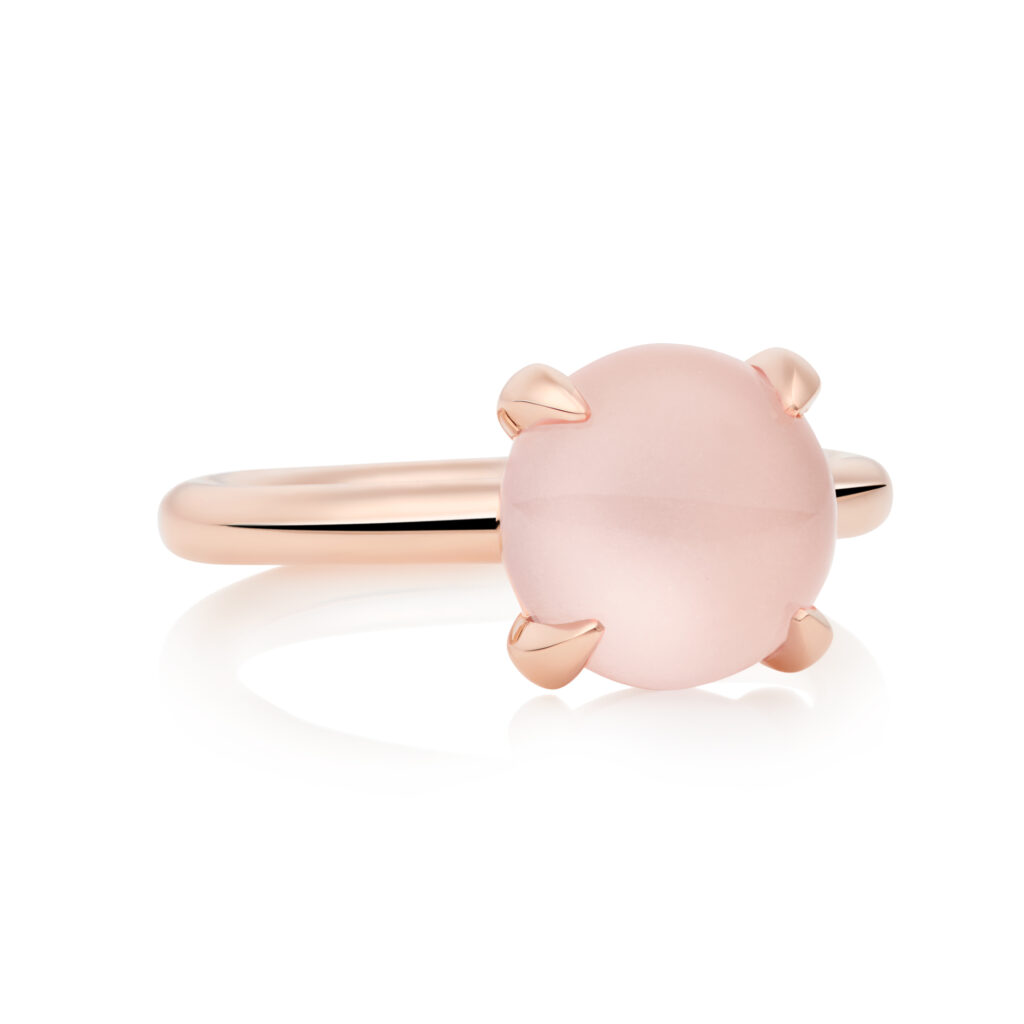 catch ring met rozenkwarts