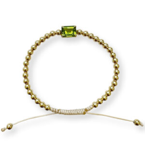 geel gouden bolletjes armband met peridot