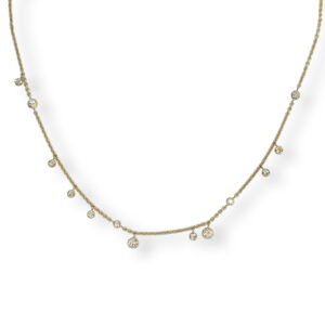 geel gouden collier met diamanten