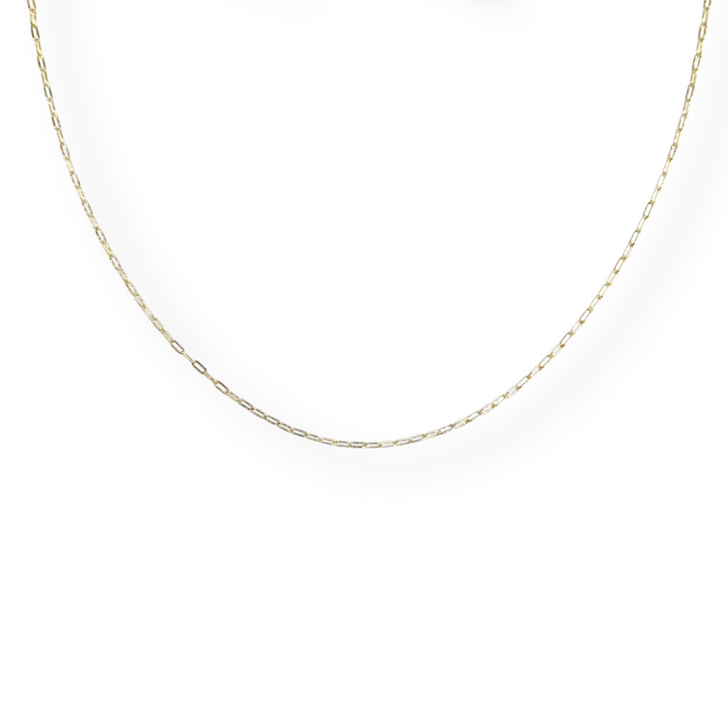 Geel gouden paperclip collier
