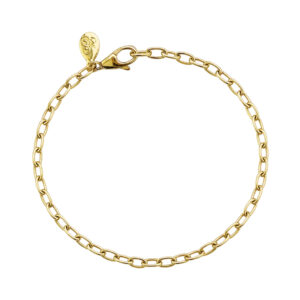 geel gouden paperclip armband