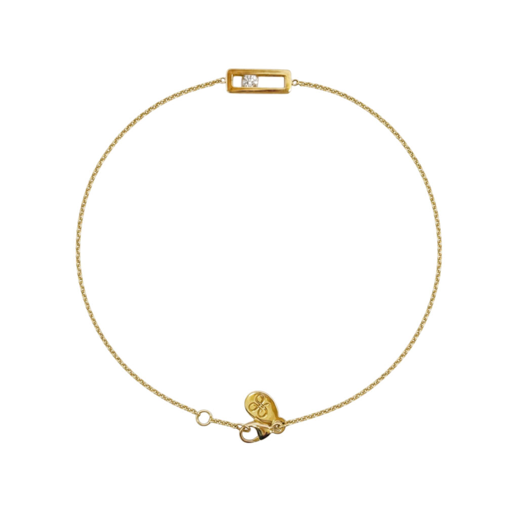 geel gouden armband met diamant