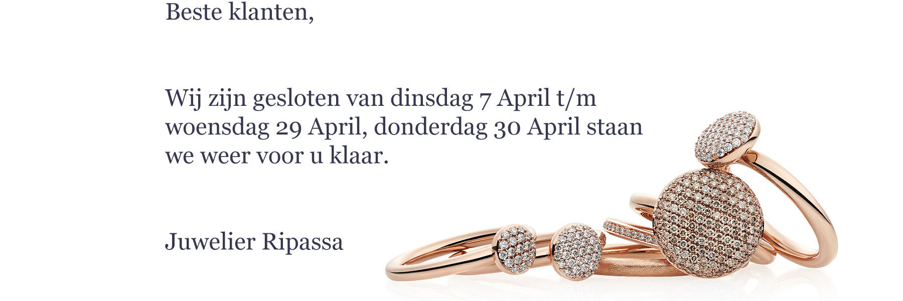 aangepaste openingstijden april 2026