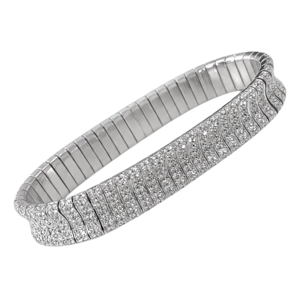 wit gouden armband - diamant