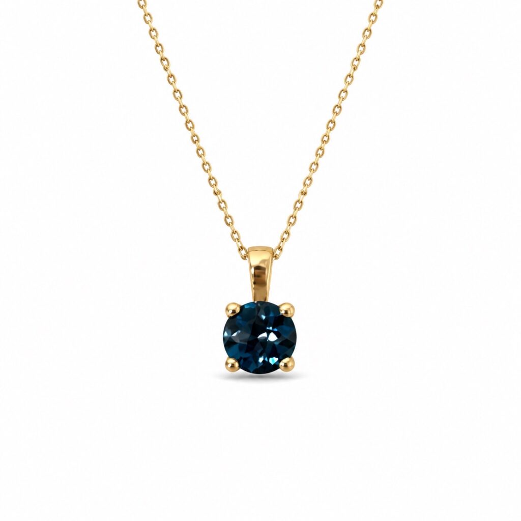 Londen blue Topaas Hanger - 18 k geelgoud